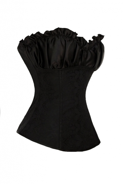 Black Floral Pattern Corset
